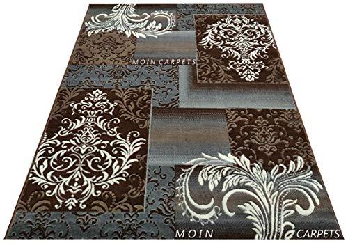 Moin Carpets for Home and Living Room Multi Colour Textured Soft and Thick Carpet 5 x 7 feet Brown and Grey - Home Decor Lo