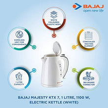 Load image into Gallery viewer, Bajaj Majesty New KTX7 1-Litre Cordless Kettle (White) - Home Decor Lo
