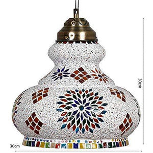 Earthenmetal 'Surahi' Shaped Large Size Glass Pendant/Hanging lamp for Living & Home Decoration Turkish lamp (Multicolour, Bulb not Included) - Home Decor Lo