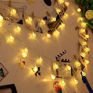 PESCA 20LED Crystal Bubble Ball String Fairy Lights for Decortaion Diwali Christmas Xmas Light for Diwali Home Decorations Lighting (Warm White, 3 Meter) - Home Decor Lo