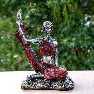 TIED RIBBONS Garden Decoration Items for Outdoor Balcony Lounge - Yoga Lady Statue Showpiece(18 X 28 cm, L X H) - Home Decor Lo