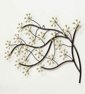 Vedas Exports Gold & Black Wrought Iron Park Forest Wall Art Decorative Hanging & Sculpture Home Living Room Decor (Size 41 x 24 inches) - Home Decor Lo
