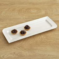 Home Centre Alamode Bone China Rectangular Platter - 15 x 6.25 Inch - White - Home Decor Lo
