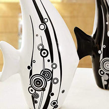 Load image into Gallery viewer, Xtore Ceramic Bubble Fish Art Figure, Large, Black White, Set of 2