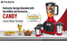 Load image into Gallery viewer, Faber 800W Juicer Mixer Grinder with 3 Stainless Steel Jar+ 1 Fruit Filter (FMG Candy 800 3J+1 Pc), Mystic Red - Home Decor Lo