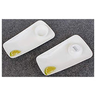 Mirakii Porcelain White Microwave Safe Salad and Snack Serving Platter, and Dip Sauce Bowl Set - Home Decor Lo