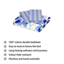 Load image into Gallery viewer, Amazon Brand - Solimo Leafy Spring 144 TC 100% Cotton Double Bedsheet with 2 Pillow Covers, Blue - Home Decor Lo