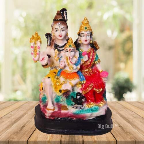 Big Bulk Lord Shiv Parivar Idol Shiv Parwati God Shiva Family Handicraft Decorative Statue Spiritual Puja Vastu Showpiece Figurine Religious Murti - Home Decor Lo