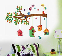 Load image into Gallery viewer, Decals Design &#39; Bird House on a Branch&#39; Wall Sticker (PVC Vinyl, 70 cm x 25 cm, Multicolour) - Home Decor Lo
