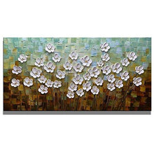 Load image into Gallery viewer, Asdam Art 100% Hand Painted 3D Paintings On Canvas Ready to Hang White Daisy Flower Oil Paintings Abstract Landscape Artwork Wall Art for Living Room Bedroom (24X48 inch) - Home Decor Lo