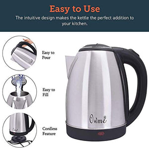 Zofey Automatic Stainless Steel Electric Kettle with Auto Shut Off Multipurpose Extra Large Cattle Electric with Handle Hot Water Tea Coffee Maker Water Boiler, Boiling Milk (Silver) - Home Decor Lo