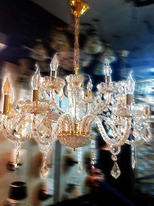 Sanleen Enterprises Modern Contemporary 12 Light Crystal Glass Chandelier Pendant Ceiling Lighting Fixture - Home Decor Lo