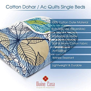 Divine Casa Home Linen 100% Cotton Reversible Kids Dohar, Blanket, Quilt, Throw Single Bed (Abstract, Orange) - Home Decor Lo