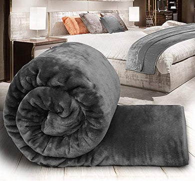 Craftscity Floral Embossed Mink Blanket Double Bed (Grey) - Home Decor Lo