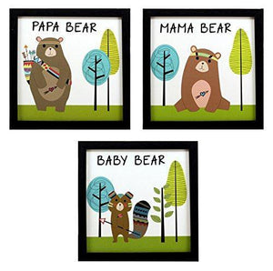Indianara 3 Piece Set of Framed Wall Hanging Art Prints without Glass for Kids Room Decor (Multicolour, 8.7 x 8.7 Inch) - Home Decor Lo