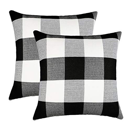 Black and on sale white check cushions