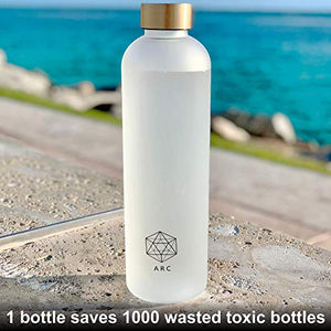 Water Bottle with Time Marker - 32 OZ, 1 Liter Motivational Reusable Water Bottles - BPA Free, Non-Toxic Frosted Plastic - for Fitness, Sports, Gym, Travel and Outdoors - Leakproof, Durable - Home Decor Lo