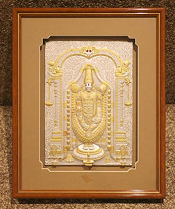 Soni Jewellers 999 Pure Silver Tirupati with 24 Carat Gold Plating Photo Frames for Table Top and Wall Mount - Home Decor Lo
