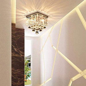 Discount4product Crystal Modern Chandeliers Lighting LED Ceiling Light Pendant Bulb Light Fixture, 35cm Diameter and Height :1.8 feet(Transparent) - Home Decor Lo