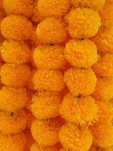 Load image into Gallery viewer, DECORATION CRAFT Artificial Marigold Flower Garlands 5 Feet Long (Light Orange, 5) - Home Decor Lo