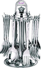 Load image into Gallery viewer, Parage Lily Premium Stainless Steel Cutlery Set - Set of 25 (Contains: 6 Master Spoons, 6 Tea Spoons, 6 Forks, 6 Soup Spoons) - Silver - Home Decor Lo