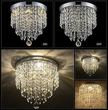 Load image into Gallery viewer, CRYSTA WORLD Crystal Chandelier Luxury Light Lamp Round Crystal Rain Drop Pendant Light Fixture for Living Room Bedroom. (3 in 1) - Home Decor Lo