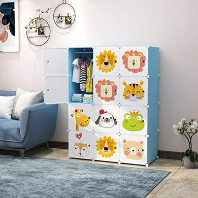Keshav International 12 Door Plastic Sheet Wardrobe Storage Rack Closest Organizer for Clothes Kids Living Room Bedroom Small Accessories - Home Decor Lo