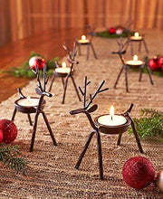 Load image into Gallery viewer, The Purple Tree Cute Christmas Reindeer Tealight Holder - 4 pc (Black) Reindeer Shaped tealight Holder, Christmas Gift, Christmas Lights, Christmas tealight - Home Decor Lo