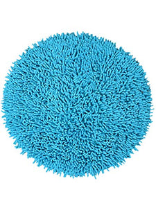 Saral Home Pure Cotton Shaggy Round Shaped Bath Mats (60 cm, Turquoise) - Home Decor Lo