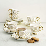 Home Centre Corsica Printed Cup and Saucer- Set of 6 - Home Decor Lo