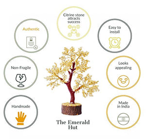 The Emerald Hut Cytrine Stone Studded Semi Precious Tree for Home Decor (Yellow) - Home Decor Lo