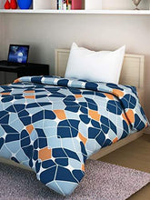Load image into Gallery viewer, Divine Casa Microfiber Reversible Geometric Single Comforter for Single Bed - (59&quot;x90&quot;) , Navy Blue and Orange - Home Decor Lo