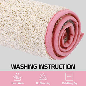 HOKIPO® Large 50x80cm Soft Cotton Bath Mats for Home, Pink (IN-172-PNK) - Home Decor Lo