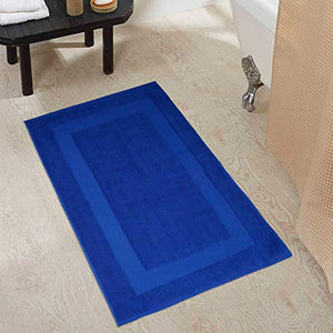 Trident Classic Plus Terry Cotton Bath Mat - 2300 GSM- Super Absorbent & Soft, Easy Care- for Bathroom, Door Mat (Set of 1, Palace Blue) - Home Decor Lo