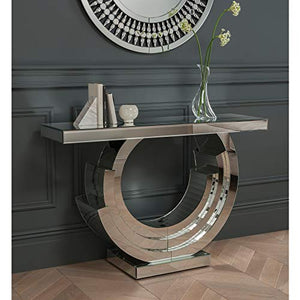 Venetian Image Curved Designed Mirror Console Table for Home