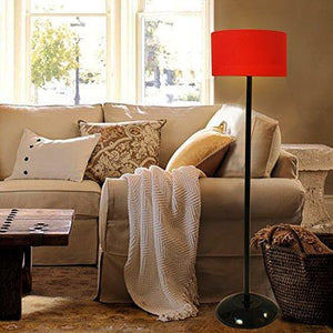 BEVERLY STUDIO 12 INCHES Drum LAMP Shade Iron Floor LAMP (RED) - Home Decor Lo