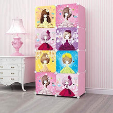 Load image into Gallery viewer, Aastha Enterprise 8 Door Plastic Sheet Wardrobe Storage Rack Closest Organizer for Clothes Kids Living Room Bedroom Small Accessories (Printed Pink) - Home Decor Lo