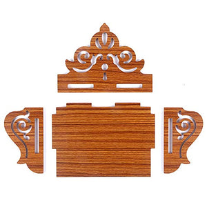 MS ENTERPRISE Wooden Singhasan Temple for God, Laddu Gopal Sinhasan for Pooja Mandir, Singhasan for Diwali, Durga Pooja, Navratri, Ganesh Chaturthi - Multicolor (5.5 * 6 * 8 Inch) (Red) - Home Decor Lo