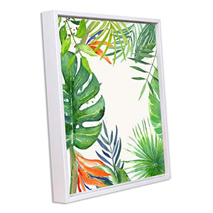 Painting Mantra - Tropical Green Framed Canvas Art Print - 11 inch X 13 inch - Home Decor Lo