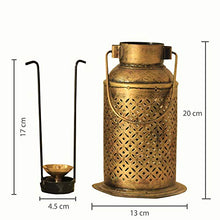 Load image into Gallery viewer, SADHUBELA Iron Milk Can Patterned Lantern (Gold_5.1 Inch X 5.1 Inch X 7.8 Inch) - Home Decor Lo