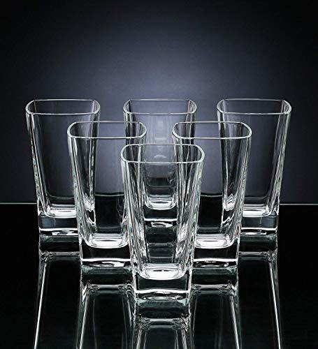 JRP MART JNV Crystal Clear Transparent Water and Juice Glasses - Set of 6 - Home Decor Lo
