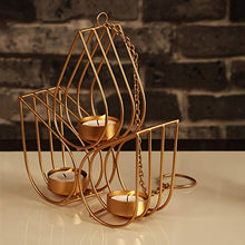 Load image into Gallery viewer, Gliteri Gallery Triple Drops Metal Wall Hanging Golden Tea Light Candle Holder for Home Decoration Living Room Gifts Diwali (Height 8 inch) - Home Decor Lo