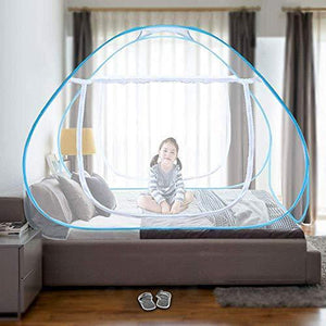 Adofo Foldable Mosquito Net Double Bed + King Size + Queen Size - for Baby, Kids Adult Protection (White Net) - Home Decor Lo