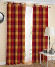 Load image into Gallery viewer, AIRWILL Cotton Handloom Weaved 4 x 5 ft Window Curtains, Red - Pack of 2 Pieces - Home Decor Lo