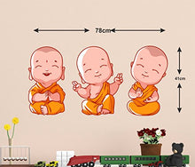 Load image into Gallery viewer, Decals Design &#39;Buddha Design Three Baby Monk PVC Wall Sticker&#39; (PVC Vinyl, 60X45cm, Multicolor) - Home Decor Lo