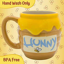 Load image into Gallery viewer, Silver Buffalo Disney Winnie-the-Pooh Honey Pot 3D Sculpted Ceramic Coffee Cappuccino, Latte, Hot Cocoa, Soup Mug or Cereal, 23 Oz, Brown - Home Decor Lo