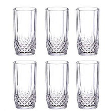 Load image into Gallery viewer, Saaikee Beer Glass Whiskey Glass Juice Water Glass Tall Mug Drinking Glass Diamond Design Transparent 250 Ml (Set of 6) - Home Decor Lo
