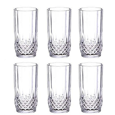 OURVIC Water Glass Juice Glass Water Glass Set Crystal Glass Set 300 ml  Aquatic Glasses Set of 6 pcs - Tall Drinking Glasses for- Water, Juice,  Mojito, Cocktail, Perfect for Home (Juice Glass)