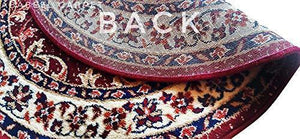 Ababeel Carpet Floral Persian Rug (Maroon, Acrylic Wool, 3 X 3 Feet) - Home Decor Lo