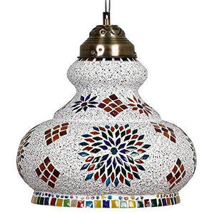 Earthenmetal 'Surahi' Shaped Large Size Glass Pendant/Hanging lamp for Living & Home Decoration Turkish lamp (Multicolour, Bulb not Included) - Home Decor Lo